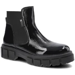 Schwarze Stiefeletten Nessi Damen Lederschuhe Herbstschuhe, 41
