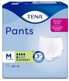 TENA Pants Discreet Medium Inkontinenzhosen, Einweghosen für mittlere Blasenschwäche, 1 Karton = 4 Packungen à 8 Pants