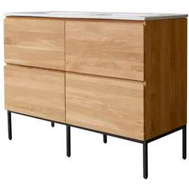 Tikamoon Waschtischkombination Nova aus Eichenholz und Keramik 120 cm