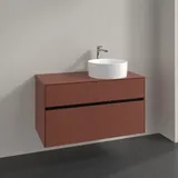 Villeroy & Boch Collaro Waschtischunterschrank C04000AH, 100x54,8x50cm, Waschtisch rechts, Wine Red,