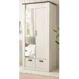 furn.design Drehtürenschrank 93 x 209 x 63 cm Weiß