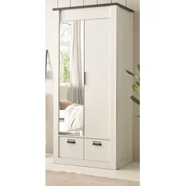 furn.design Drehtürenschrank 93 x 209 x 63 cm Weiß