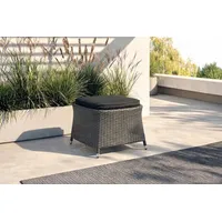OUTFLEXX Rocking Hocker, grau/braun-meliert, Polyrattan, 56x54x41 cm, zu Dining Sessel, inkl. Polster