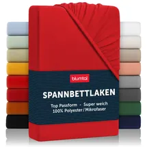 Blumtal Spannbettlaken Mikrofaser 140 x 200 cm Rot