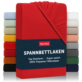 Blumtal Spannbettlaken Mikrofaser 140 x 200 cm Rot