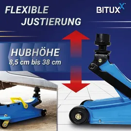 BITUXX Rangierwagenheber Stahl 85-380 mm blau