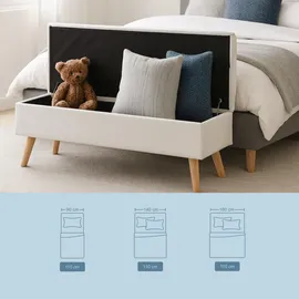 Relaxdays Truhenbank Gepolstert Weiß 40 x 110 x 40 cm