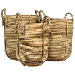 HSM Collection Korbset Kika Rattan 3er, Natur