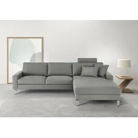 Candy 3C Candy Ecksofa »Lecce, wahlweise PUR-Schaumstoff oder Tonnentaschenfederkern«, Bett im 2,5-Sitzer, teilmotorische Schlaffunktion im Longchair, L-Form