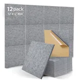 12 Stück Akustik Panel,Akustikplatten Selbstkleben,Schallschutzplatten Akustikpaneele Wand für Tonstudio, Büro,Studio Wanddekoration12pcs Acoustic Panels-Medium Grey(30x30x1cm) (Afrikanisches Grau)
