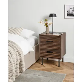 Beliani Nachtschrank Walgett 40 x 40 x 54 cm Dunkelbraun