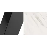 Feldmann-Wohnen Esstisch Elve (mit 1 Erweiterungsstück und Metallgestell, 1-St., mit 1 Erweiterungsstück, Metallrahmen und Metallgestell), 100/138x100cm ausziehbar Bianco Marmor weiß