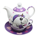 EinhornLiebe Teekanne mit Tasse Tea for one (4-teilig) Teetasse Kanne Tasse Teeservice