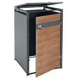 MCW Mülltonnenverkleidung, J82 1er/2er Kirsche-Holzoptik dunkelbraun 117x72x98cm