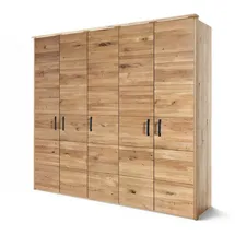 MASSIVMOEBEL24.DE Kleiderschrank Halmstad 242 x 219 x 60 cm Wildeiche