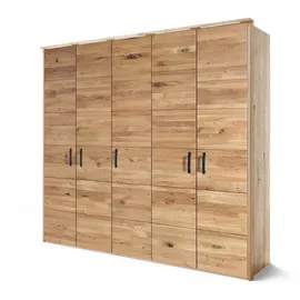 MASSIVMOEBEL24.DE Kleiderschrank Halmstad 242 x 219 x 60 cm Wildeiche