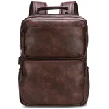 XINYASEE Neuer Business-Rucksack aus Leder für Männer, wasserdichter Rucksack mit großem Fassungsvermögen, Computer-Reiserucksack, Universitätsrucksack (Braun)