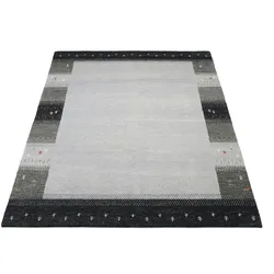 Wollteppich OCI DIE TEPPICHMARKE "INTENSE MALA", grau, B:120cm H:12mm L:180cm, Schurwolle, Teppiche, handgeknüpft, reine Schurwolle, fußwarm, Wohnzimmer