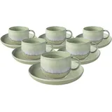 like. by Villeroy & Boch Perlemor Alga Kaffeetasse mit Untertassen 190 ml 6er Set - DS