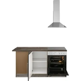 kochstation Winkelküche L-Form 290 x 170 cm schwarz