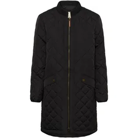 Cream Jacke ArwenCR Damen, Gesteppte Lange Mantel Langarm Steppjacke 34, Pitch Black - 34