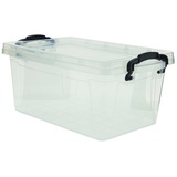 Centi Box SOFIA, 8.5 L, 36 x 23 x 15,5 cm, Transparent, lila oder schwarze Griffe, Lebensmittelecht, PP