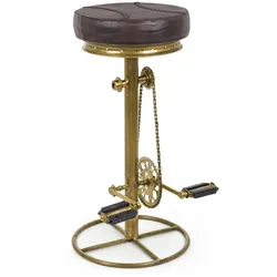 Barhocker Cycle aus Leder, Gold