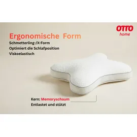 OTTO home Nackenkissen Schmetterling 54 x 44 cm Weiß