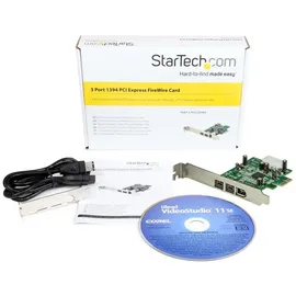 Startech 3 Port PCI-E 1394b FireWire Card Kontrollerkarte
