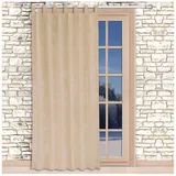 SeGaTeX home fashion Thermo Chenille Flóki Schlaufenschal Beige mit 7 Stck. Schlaufen Thermo-Wärmevorhang Deko-Schal 245 x 130 cm