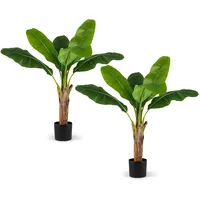 Costway 2er Set Tropische Bananenbaum Grün 107 cm