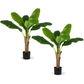 Costway 2er Set Tropische Bananenbaum Grün 107 cm