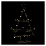 vidaXL Metall-Weihnachtsbaum zum Dekorieren Schwarz 75 cm