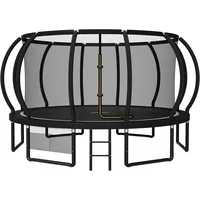 JUMMICO Trampolin Outdoor Ø 228/305/366/427/488 cm mit Schutznetz und Leiter, GS-geprüftes Freizeit-Trampolin für Kinder und Erwachsene, Rahmen mit Rostschutzbeschichtung, Belastbarkeit 150kg