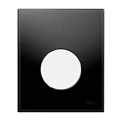 TECEloop Urinal Betätigungsplatte 9242654 Glas schwarz, Taste weiß