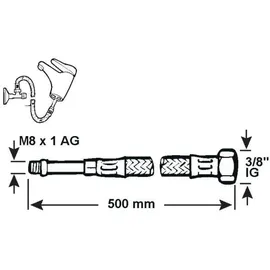 CORNAT Flexibler Verbindungsschlauch 500 mm Anschlussschlauch