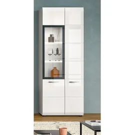 inn.furn Vitrine Cover 60 x 34 x 160 cm Weiß/Schwarz