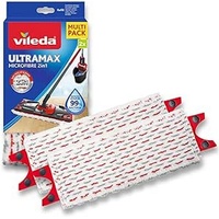 Vileda Ultramax Flachbesen, Nachfüllpackung Mikrofaser, Weiß und Rot, Standardgröße