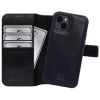 Burkley 2in1 Leder Handytasche für iPhone 13 Handyhülle mit herausnehmbarem Back Cover, 360° Schutz