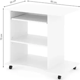 Vicco Schreibtisch Harm, Weiß, 80 x 50 cm,