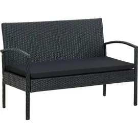vidaXL Garten-Lounge-Set 4-tlg. schwarz