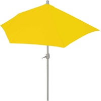 Mendler Sonnenschirm halbrund Parla, Halbschirm Balkonschirm, UV 50+ Polyester/Alu 3kg ~ 300cm gelb ohne Ständer