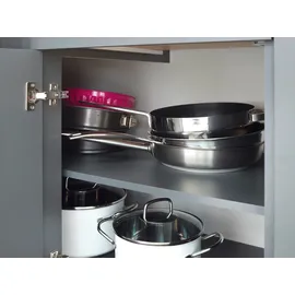 Respekta Winkelküche L-Form 370 cm grau
