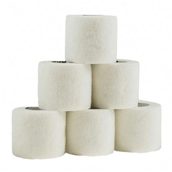 meDDio Bandage 1/3/6 Haftbandagen Größe+Farbe wählbar, 6 Stück 5 cm weiß weiß