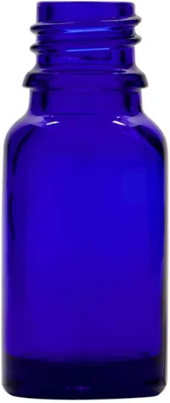 10 ml Boccetta di vetro, blu reale, imboccatura: DIN 18