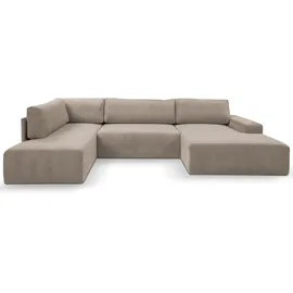 werk2 Wohnlandschaft Cord 3-Sitzer Hellgrau/Beige