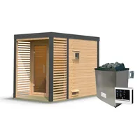Karibu Saunahaus Ares 1 - Hybridhaus mit Metallrahmen -