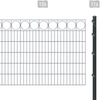 Arvotec Doppelstabmattenzaun ARVOTEC "ESSENTIAL 120 zum Einbetonieren "Ring" mit Zierleiste", grau (anthrazit), H:120cm, Stahl, Kunststoff, Zaunelemente, Zaunhöhe 120 cm, Zaunlänge 2 - 60 m