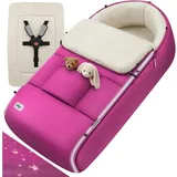monzana Fußsack Für Kinderwagen Baby Winter Mit Reflektoren Reißverschluss Buggy Waschbar Babyschale Schlafsack Babydecke Kuschelig Rosa - Monzana
