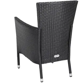 CASARIA Gartenstuhl 59 x 59 x 88 cm schwarz 3 St.